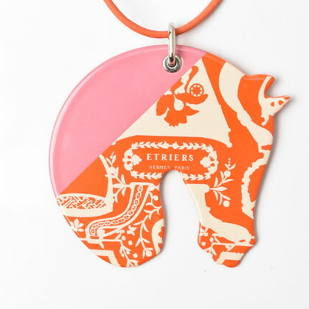 Tattersall Choker Pendant Necklace Multi Color Orange Pink