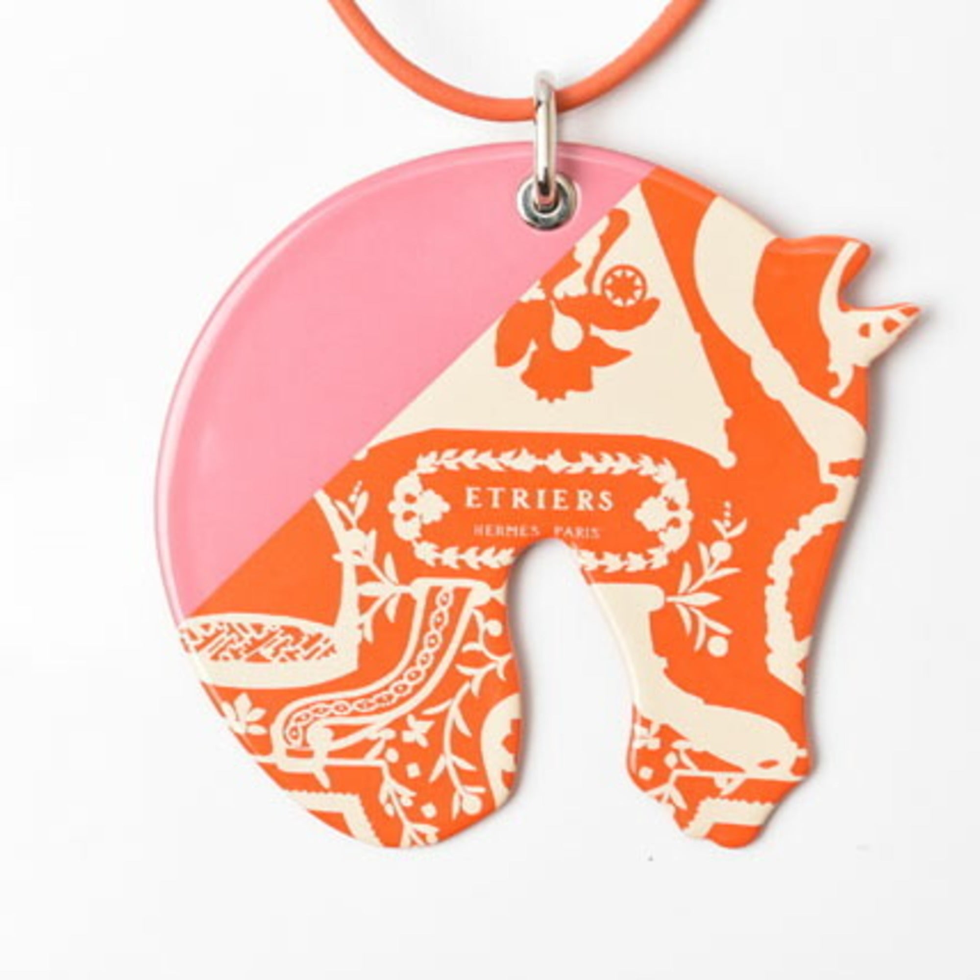 Tattersall Choker Pendant Necklace Multi Color Orange Pink