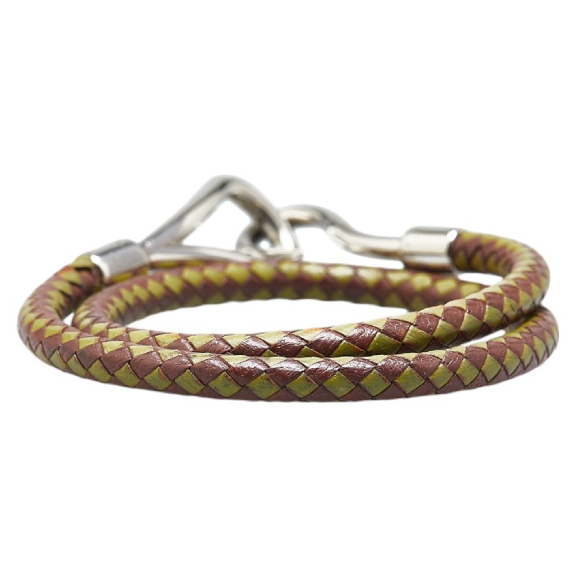 Jumbo Bracelet Leather Brown and Green