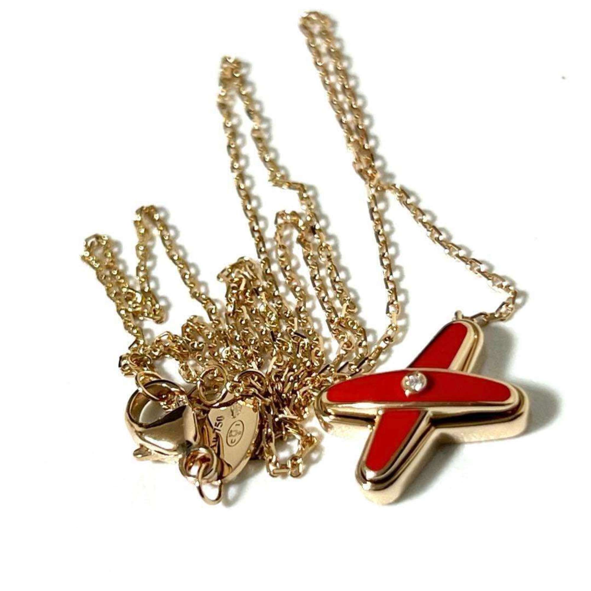 Jeux de Liens Pendant Necklace Enamel and 18K Rose Gold