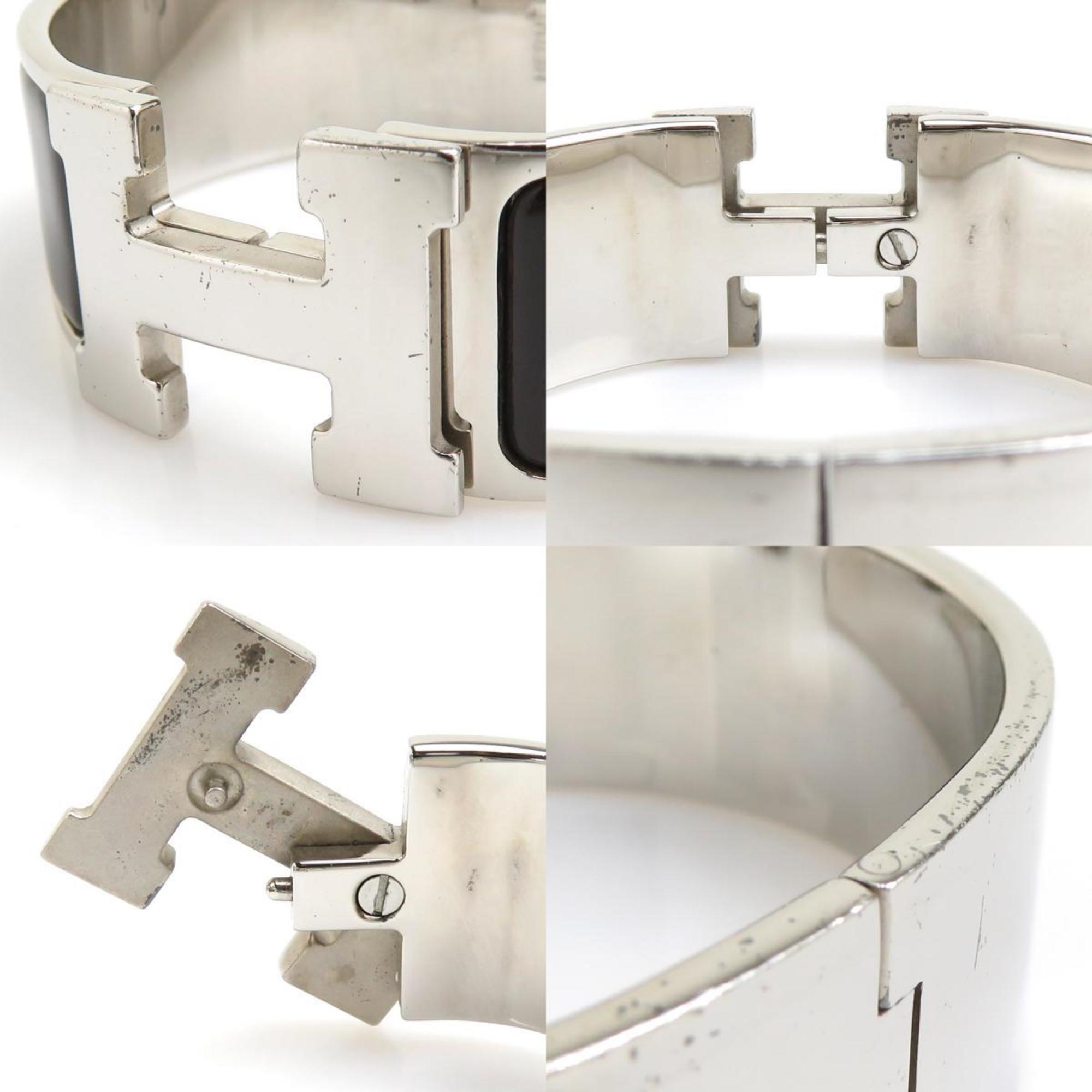 Bracelet Enamel and Metal Dark Brown Silver