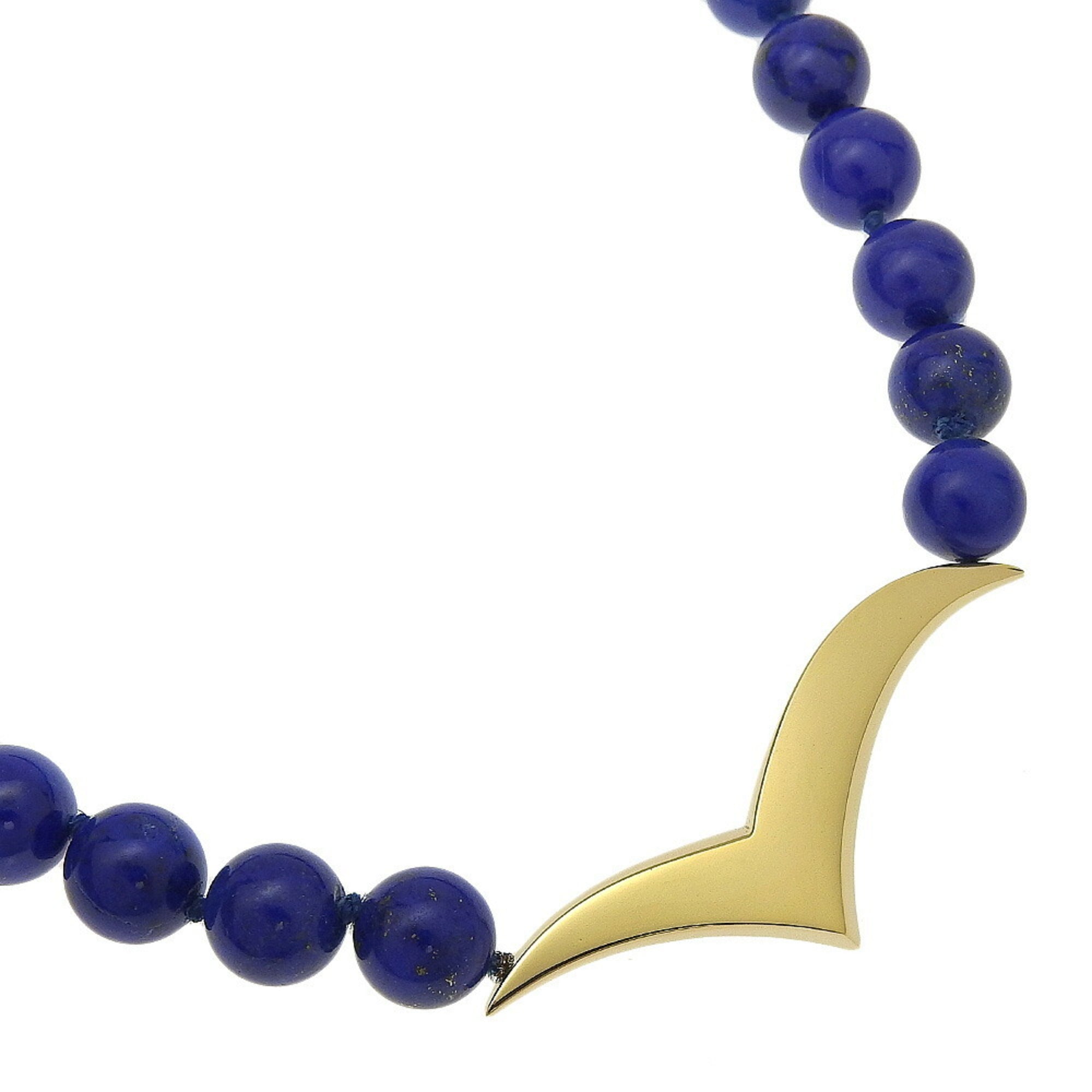 Seagull Pendant Necklace 18K Yellow Gold with Lapis Lazuli