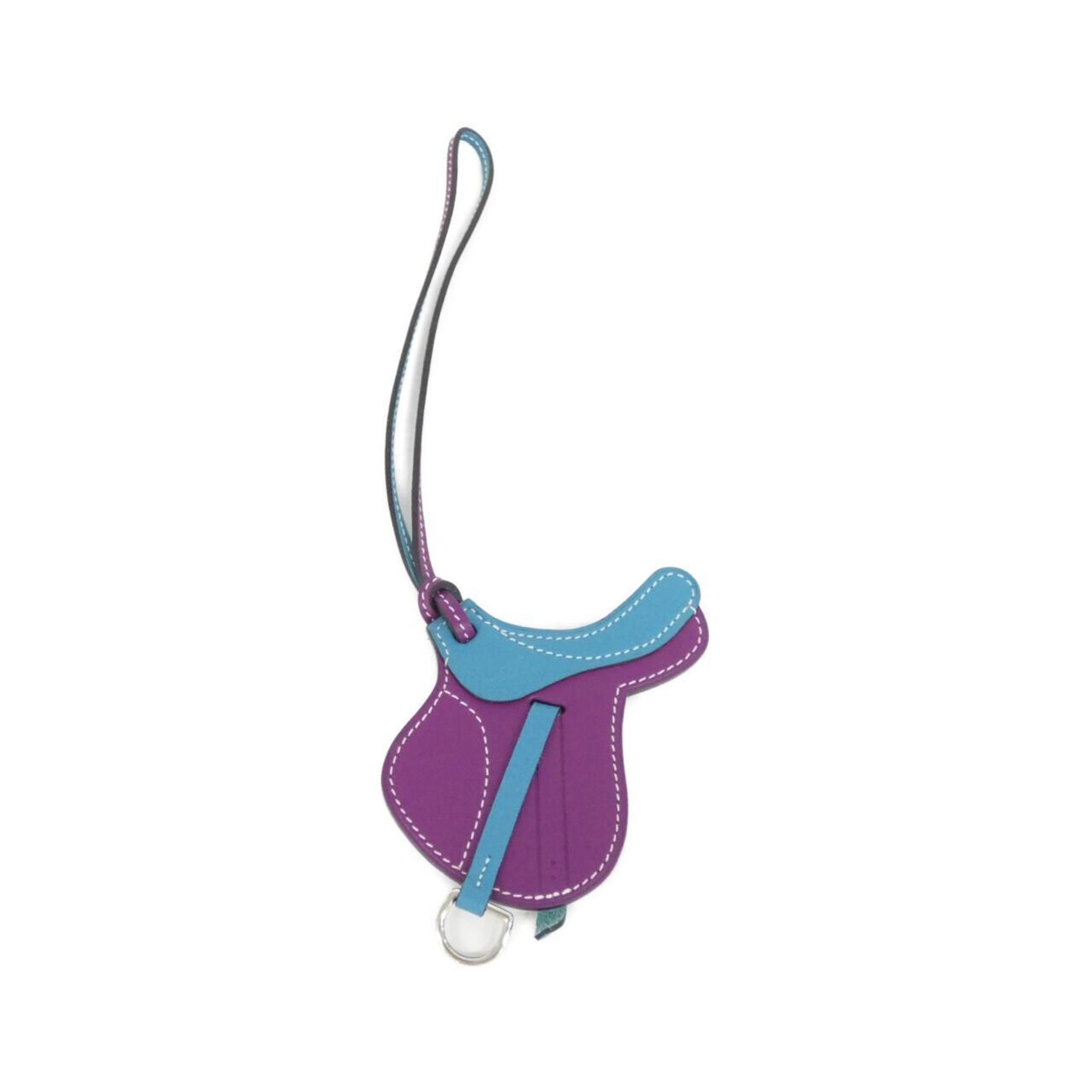 Paddock Cell Charm Swift Leather Purple and Turquoise Handbag Charm