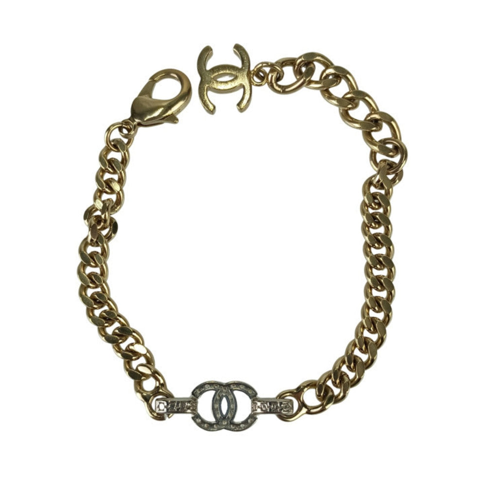 CC Logo Chain Bracelet Gold-Tone Metal