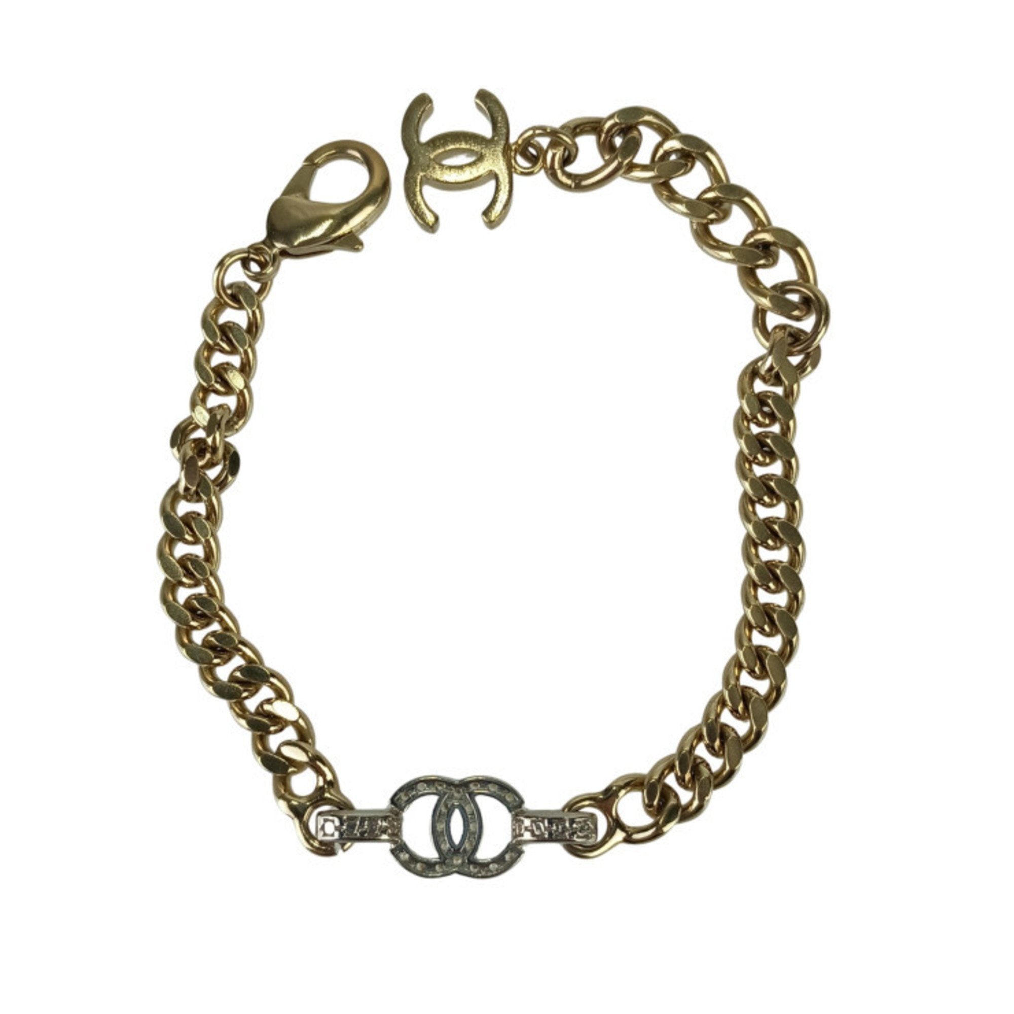 CC Logo Chain Bracelet Gold-Tone Metal