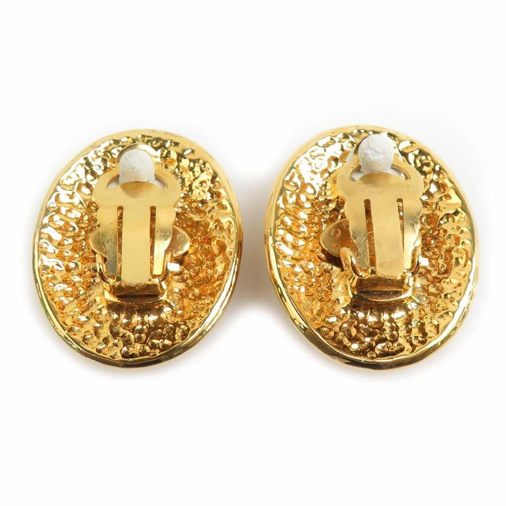 CC Logo Clip-On Earrings Gold-Tone Metal Gold-Tone Metal