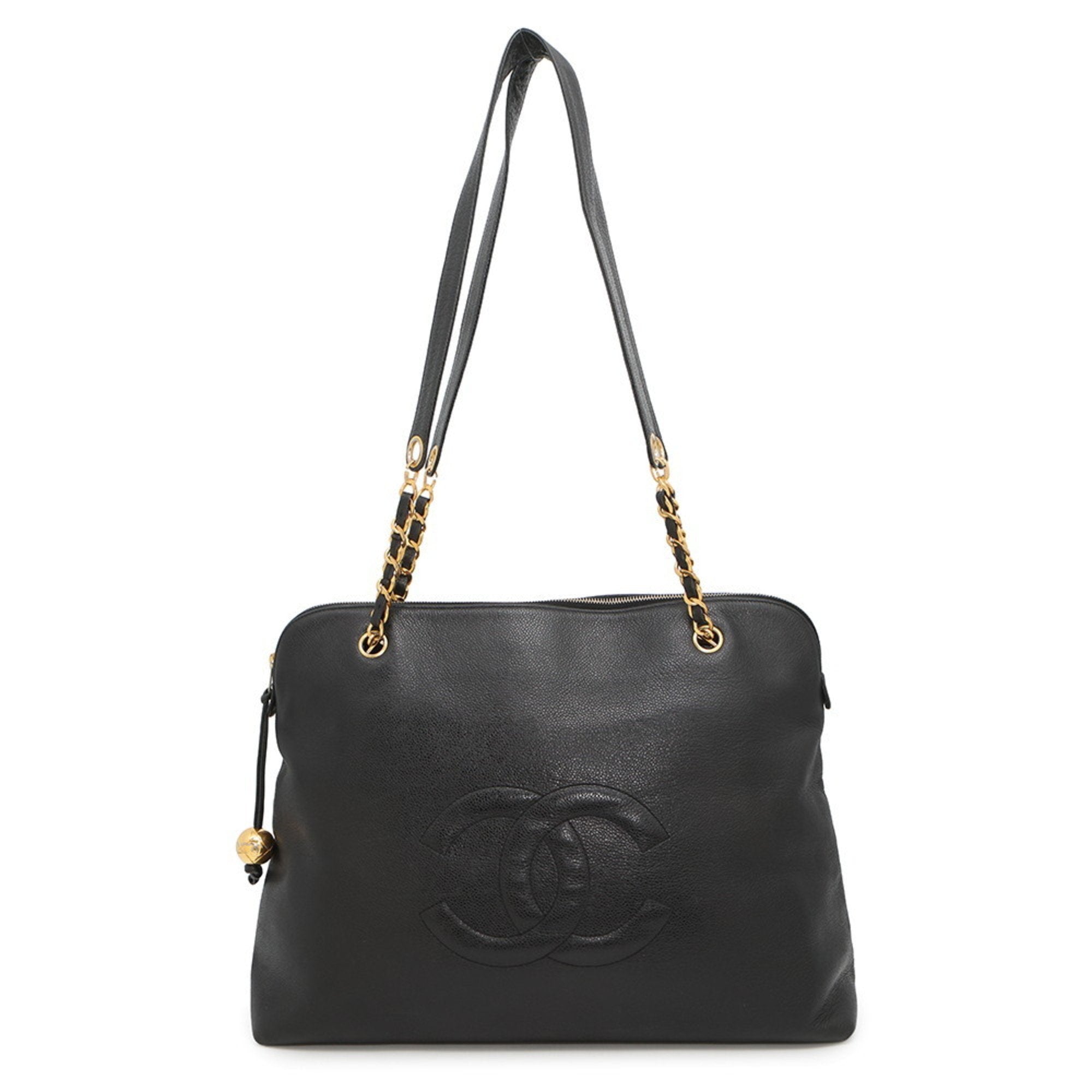 Vintage Timeless Zip Tote Caviar Large