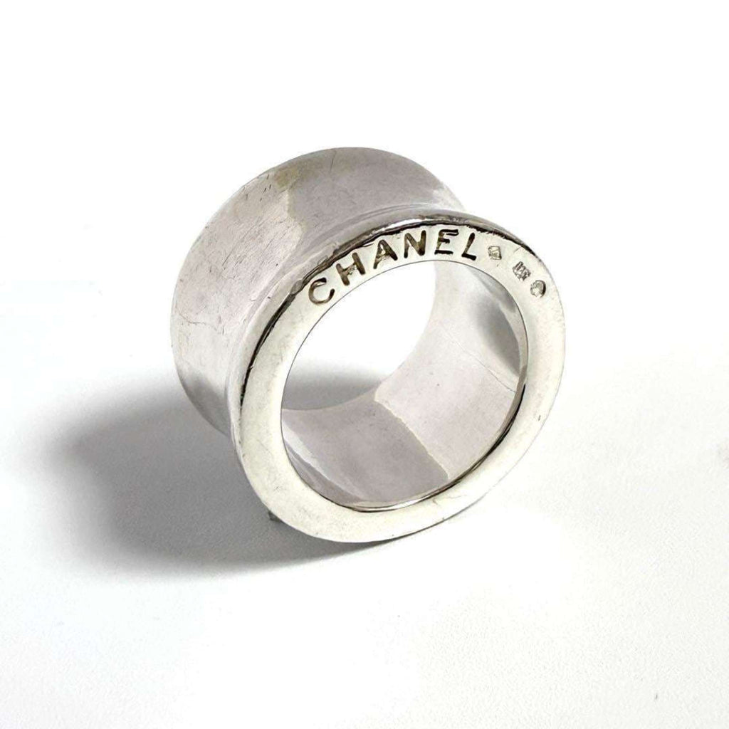 Vintage Band Ring Sterling Silver Wide Side