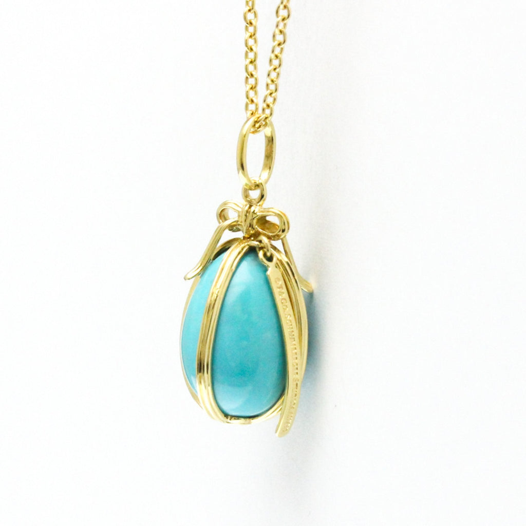 Pendant Necklace 18K Yellow Gold with Turquoise