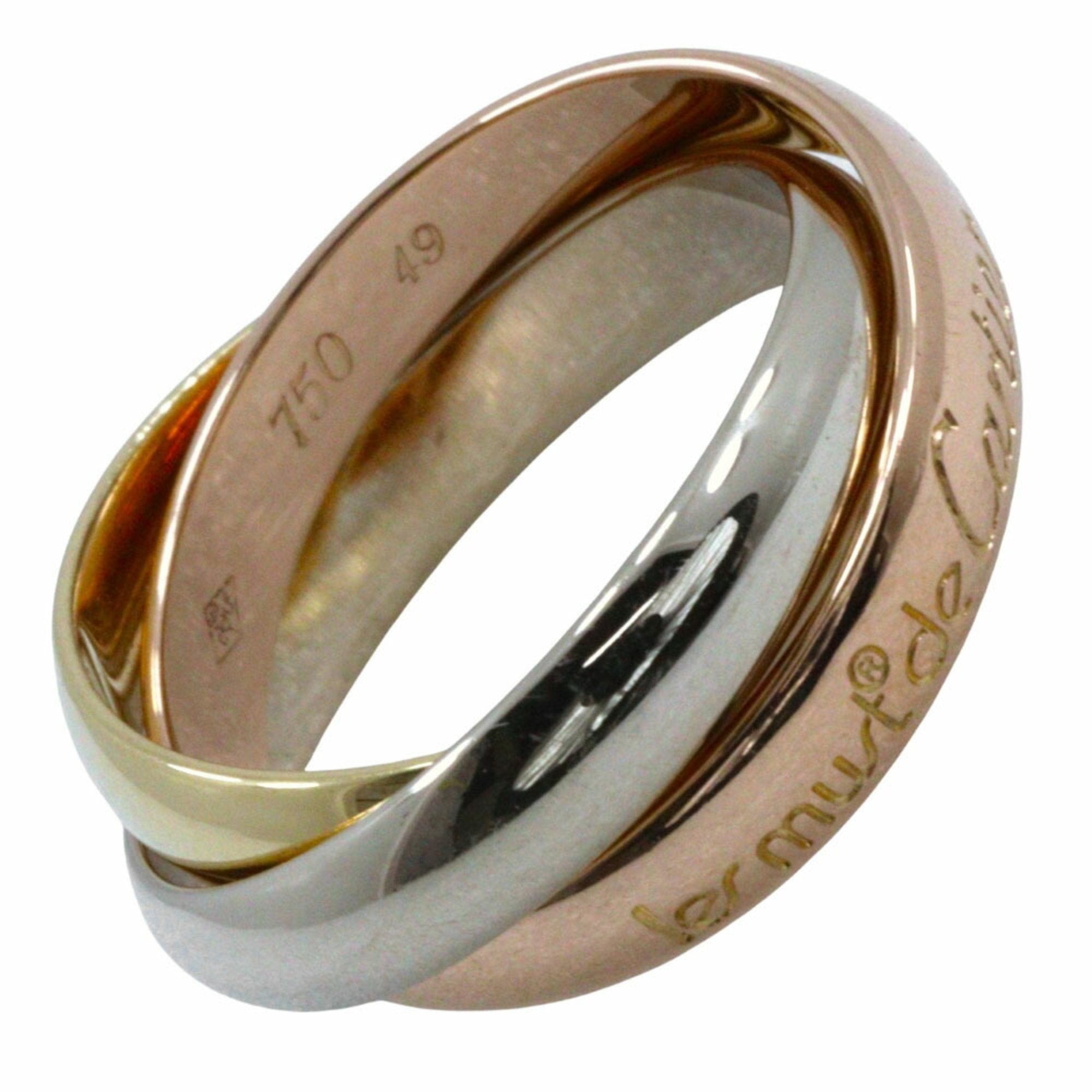 Vendome Louis Cartier Band Ring 18K Tricolor Gold