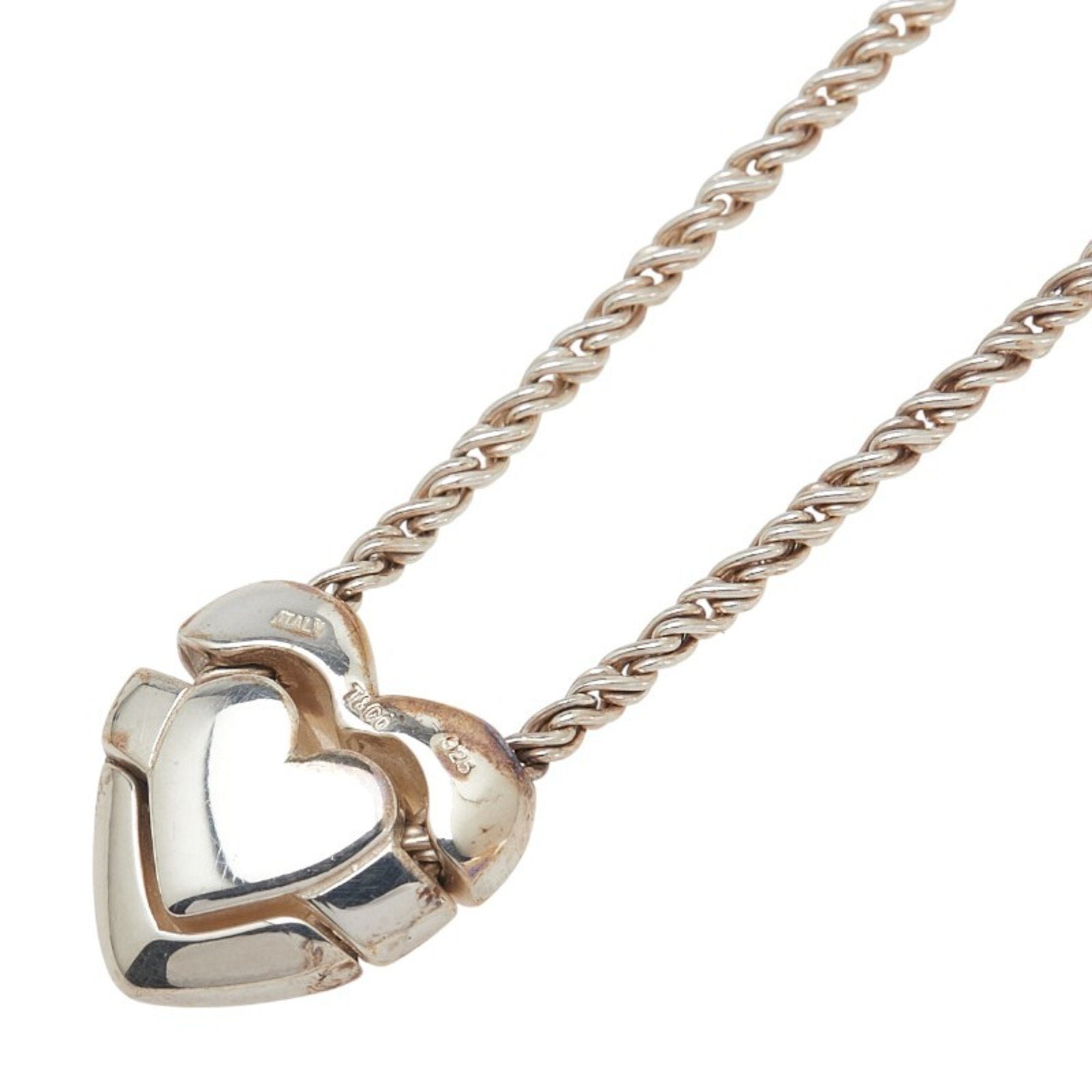 Puzzle Heart Pendant Necklace Sterling Silver