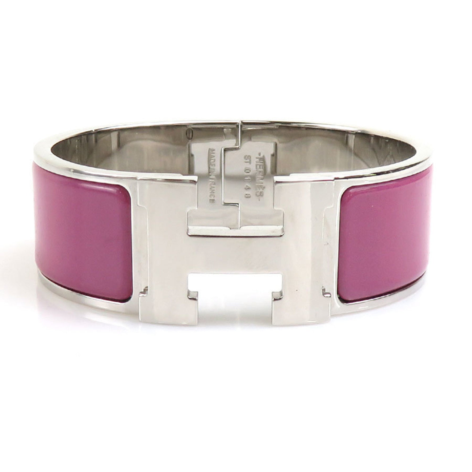Bracelet Enamel and Metal Purple and Silver
