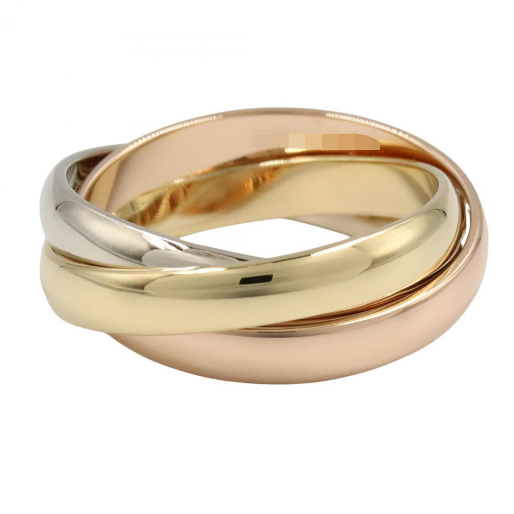 Vendome Louis Cartier Band Ring 18K Tricolor Gold