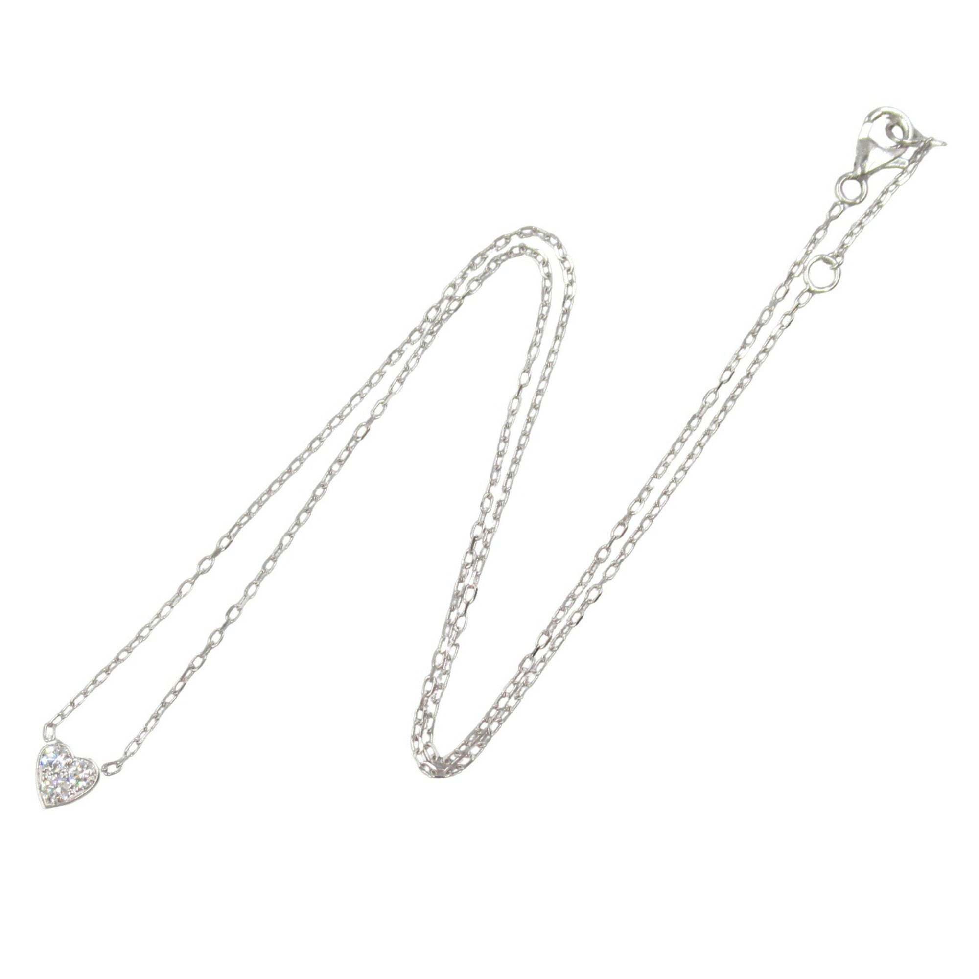 Pendant Necklace 18K White Gold with Diamond Mini