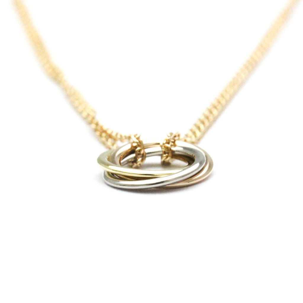 Trinity Pendant Necklace 18K Tricolor Gold