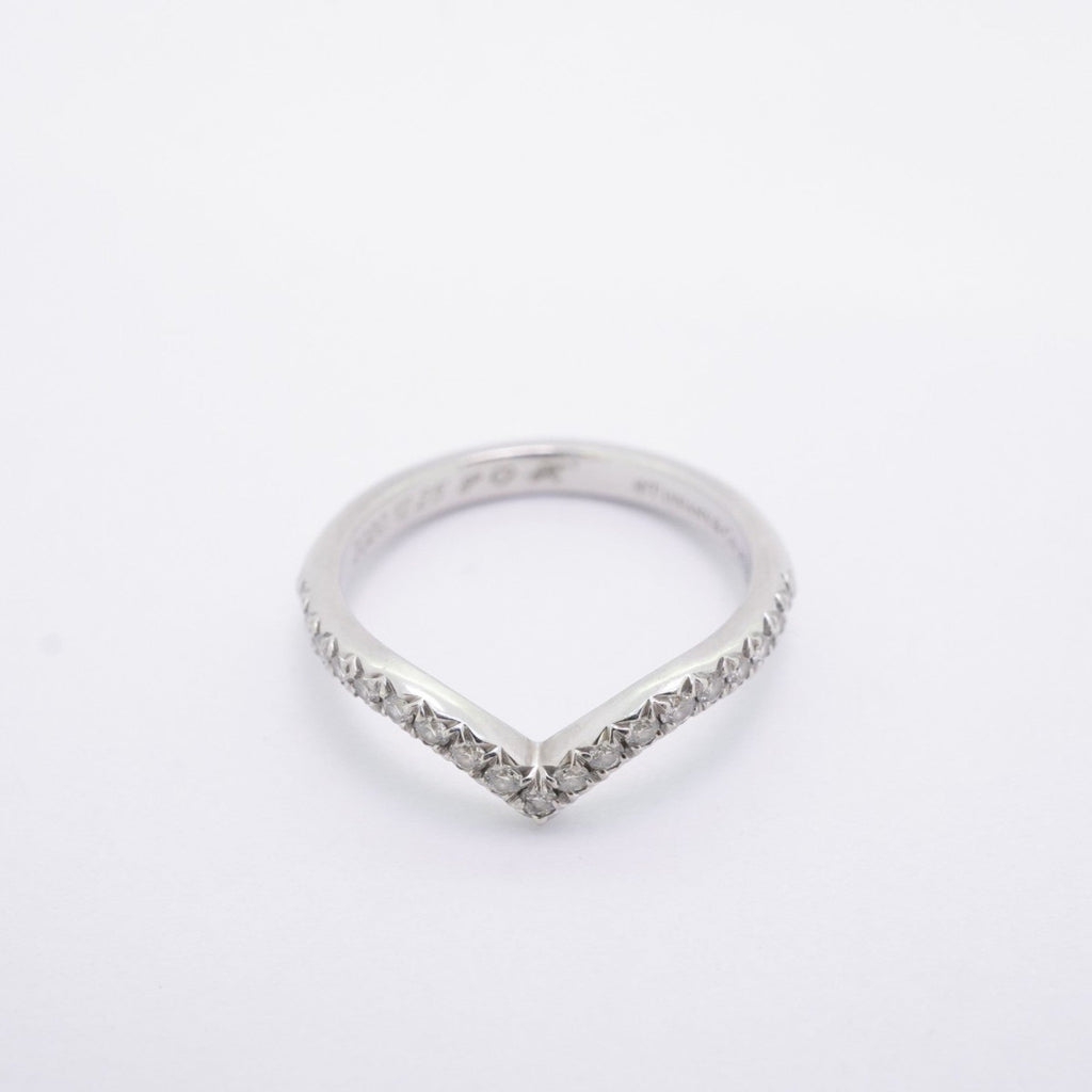 Soleste V Ring Platinum with Diamonds Half Eternity
