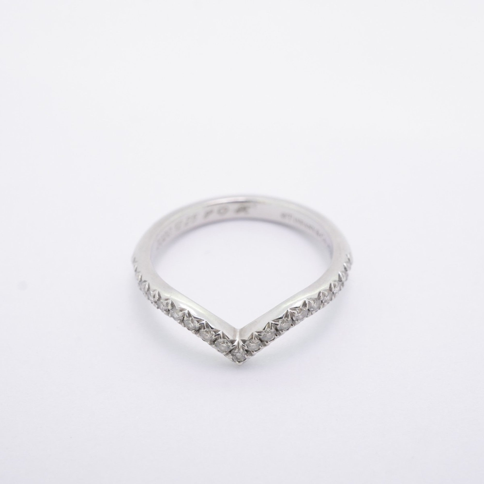 Soleste V Ring Platinum with Diamonds Half Eternity