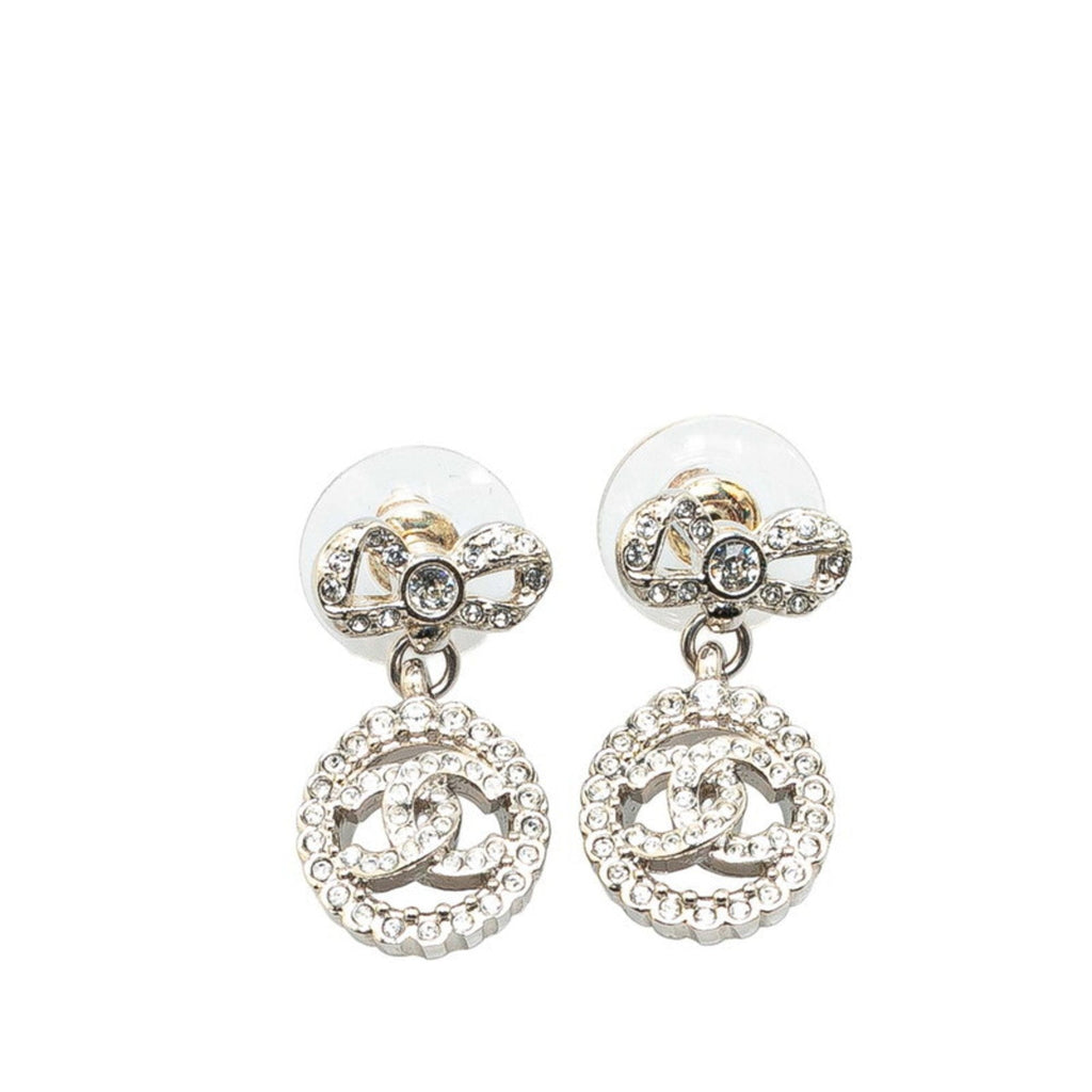 CC Logo Stud Earrings Silver-Tone Metal Silver-Tone Metal