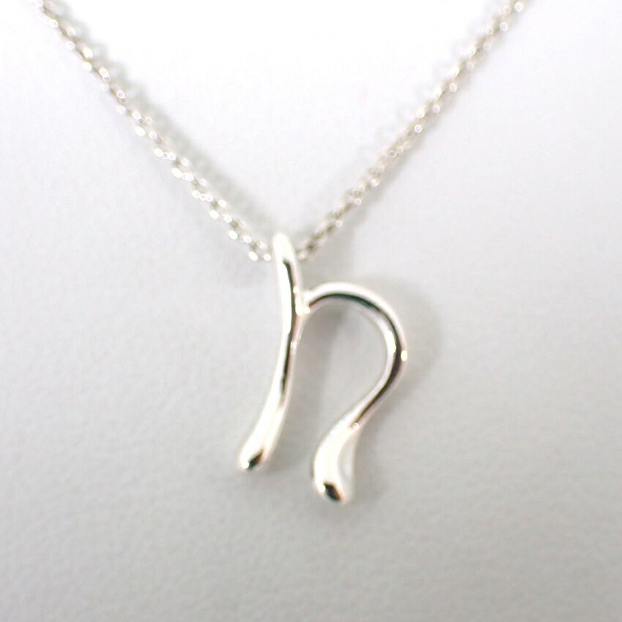 Initial N Pendant Necklace Sterling Silver