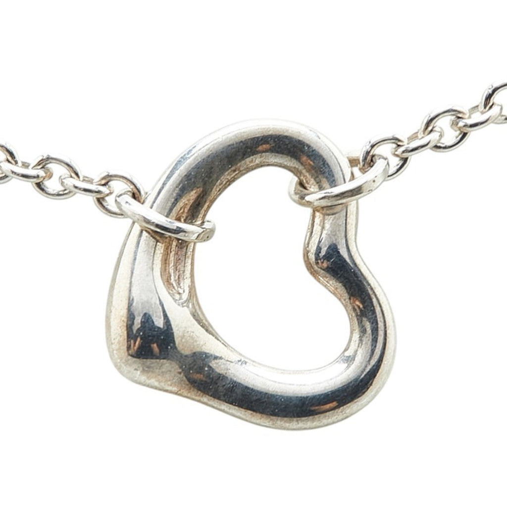 Open Heart Pendant Necklace Sterling Silver 9.9mm