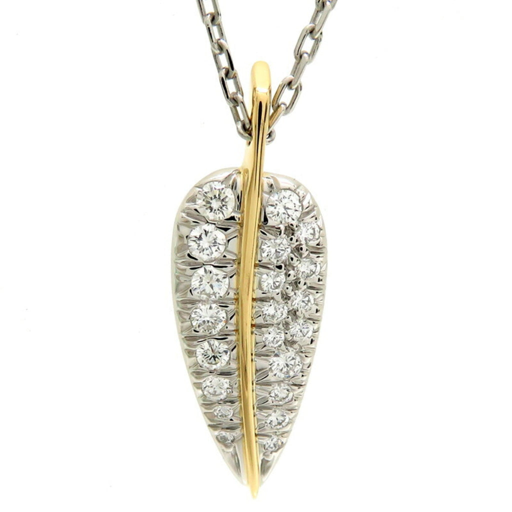 Pendant Necklace Platinum and 18K Yellow Gold with Diamond