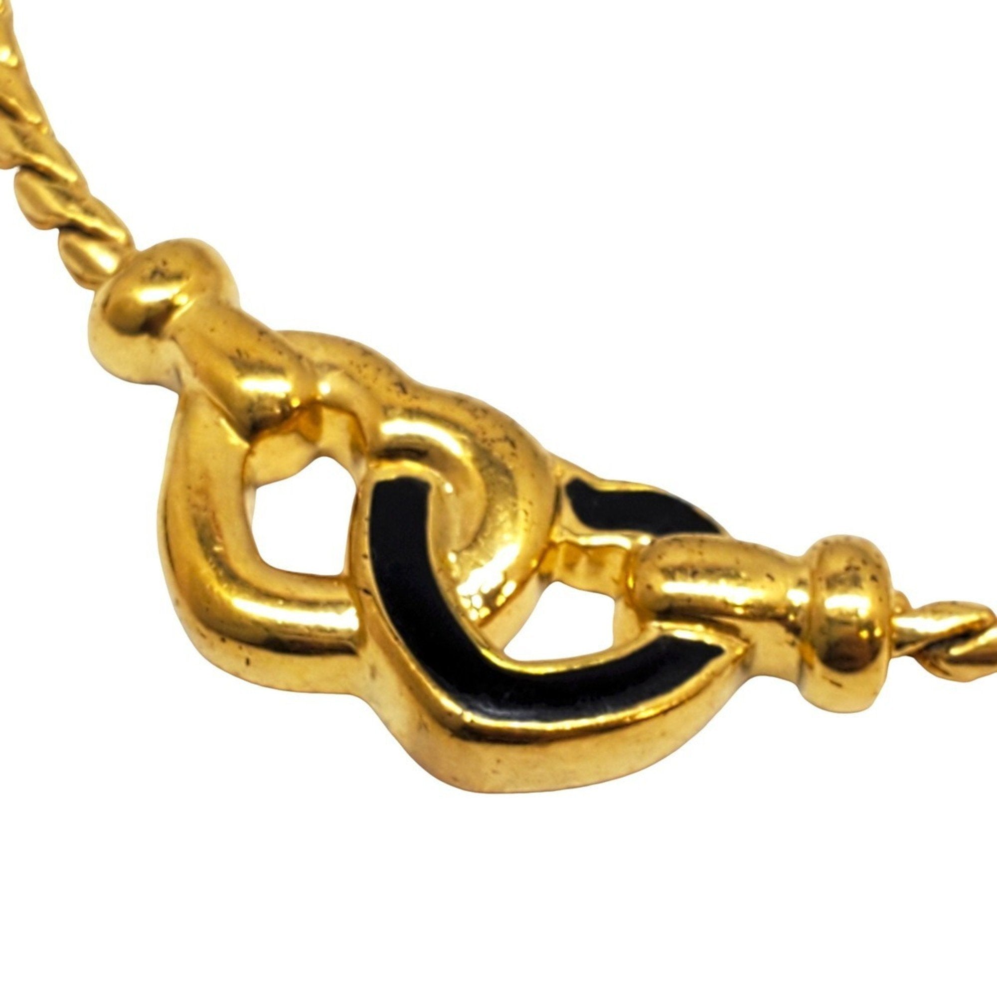 Vintage Double Heart Pendant Necklace Gold