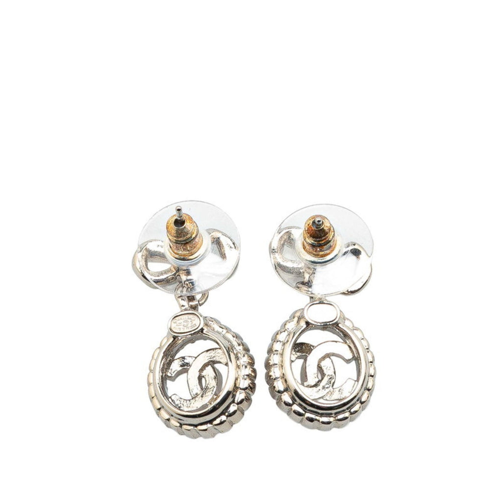 CC Logo Stud Earrings Silver-Tone Metal Silver-Tone Metal