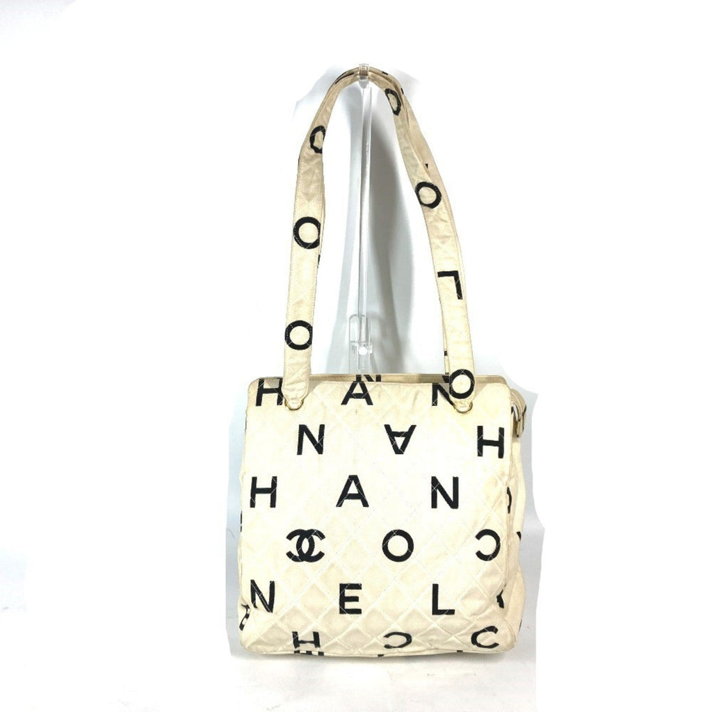 Vintage Coco Logo Zip Tote Quilted Printed Canvas Medium