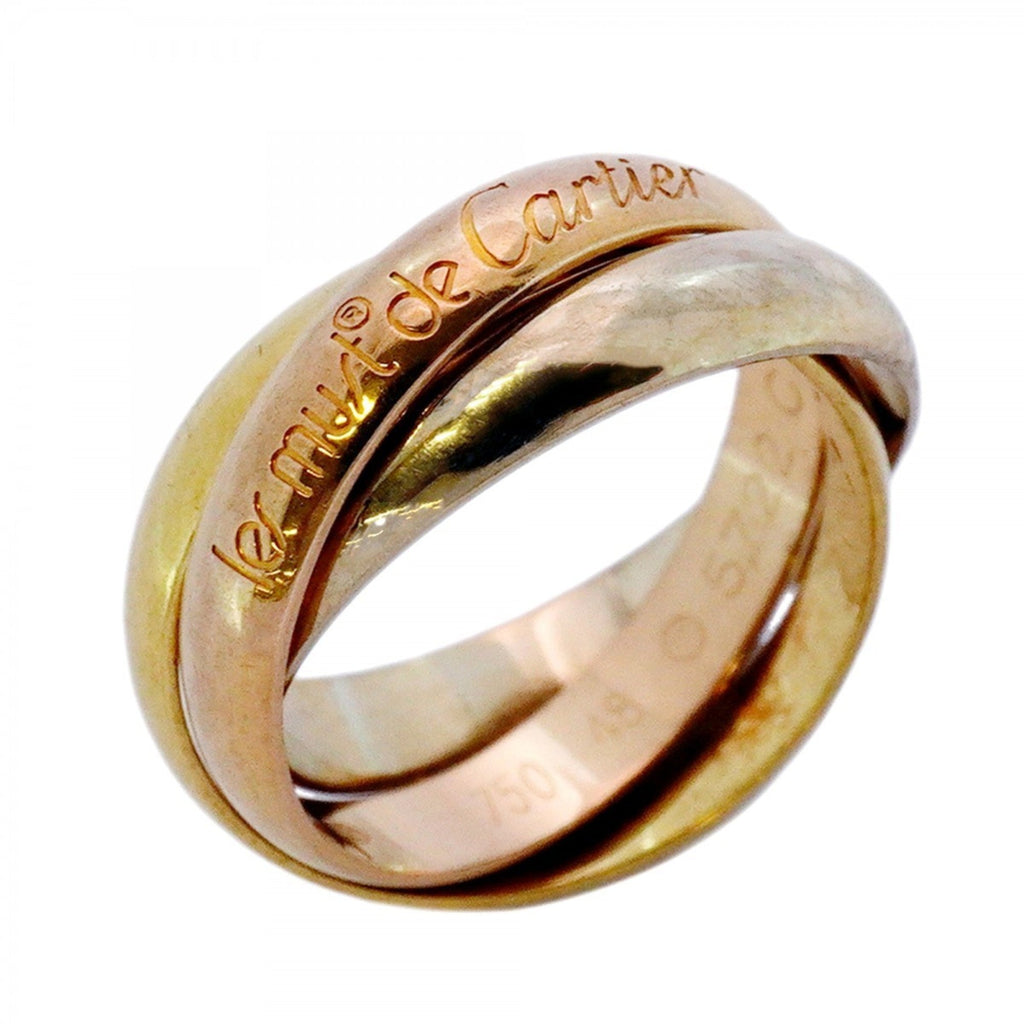 Vendome Louis Cartier Band Ring 18K Tricolor Gold