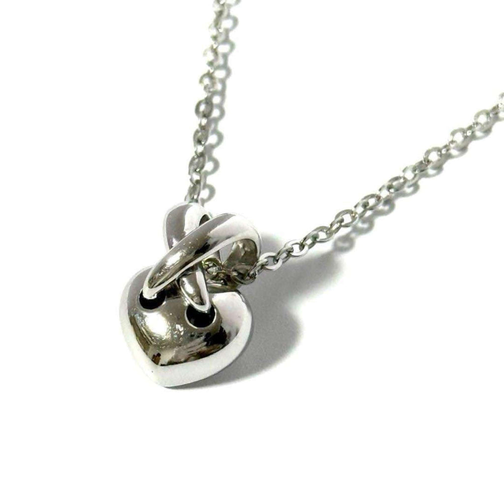 Heart Pendant Necklace Metal and 18K White Gold