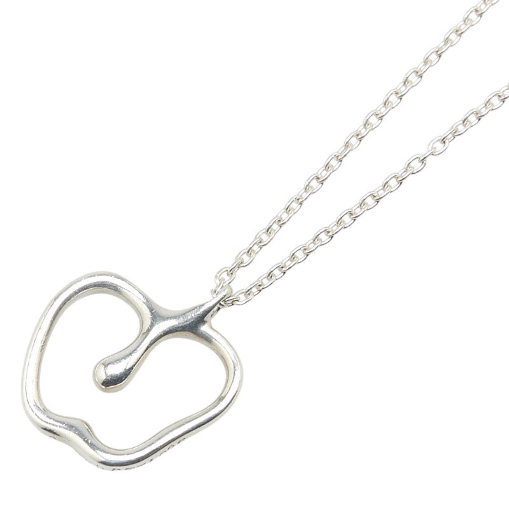 Apple Pendant Necklace Sterling Silver