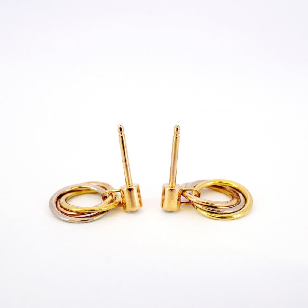 Trinity Earrings 18K Tricolor Gold