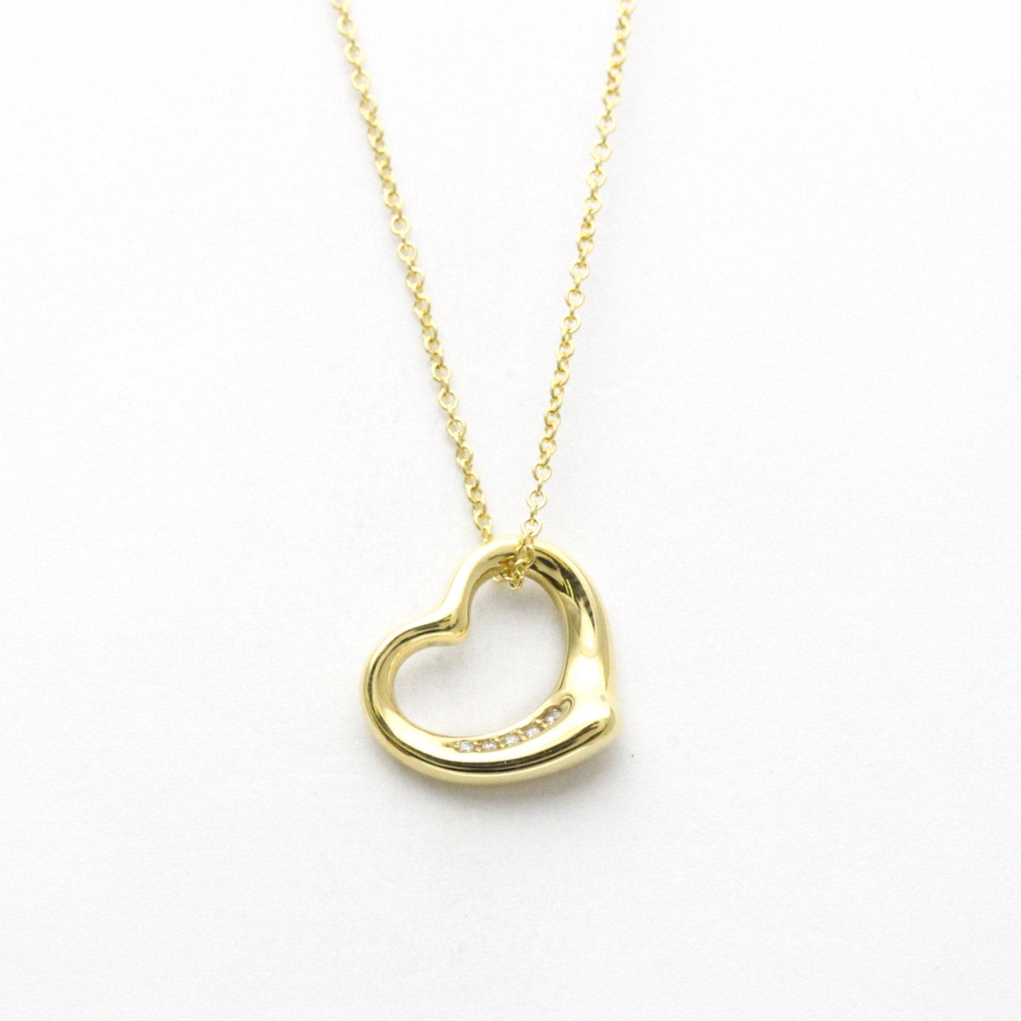 Open Heart Pendant Necklace 18K Yellow Gold 14.5mm