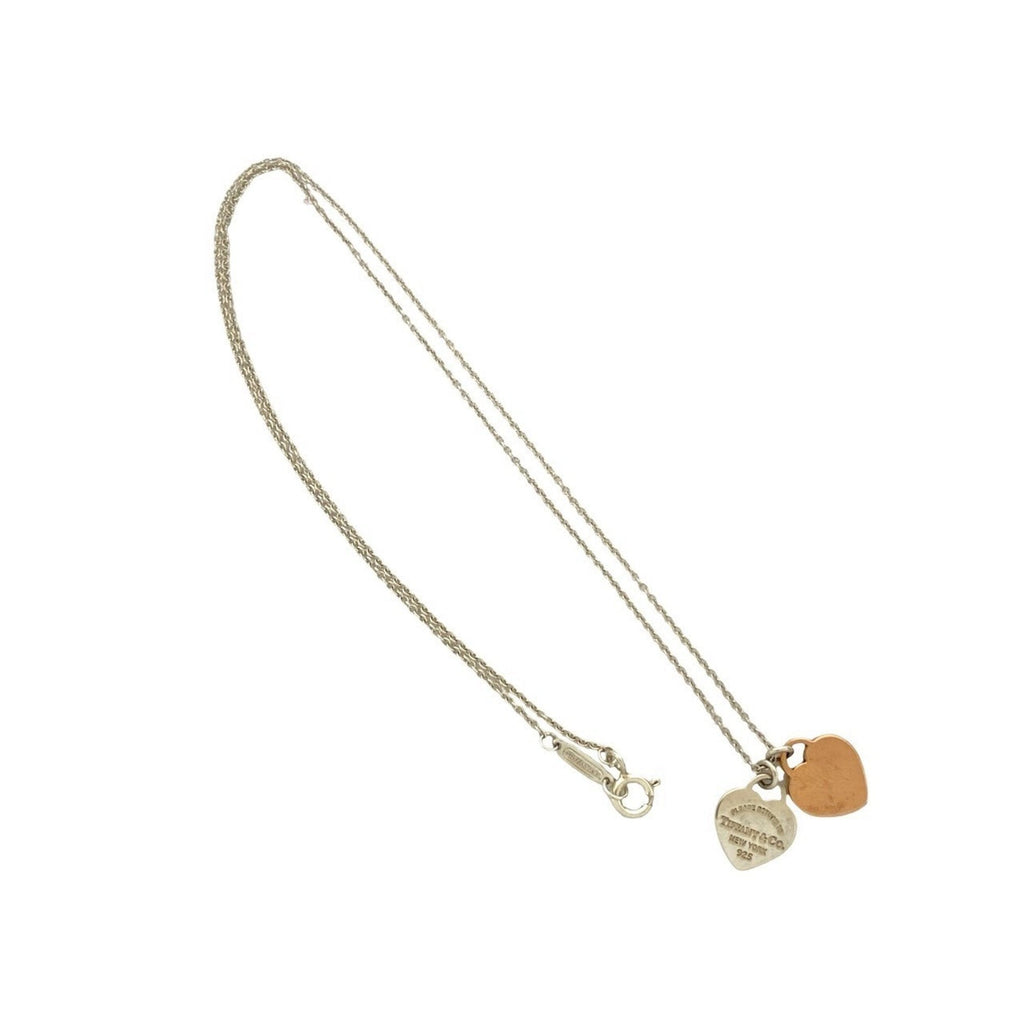 Return to Double Heart Pendant Necklace Metal and Sterling Silver