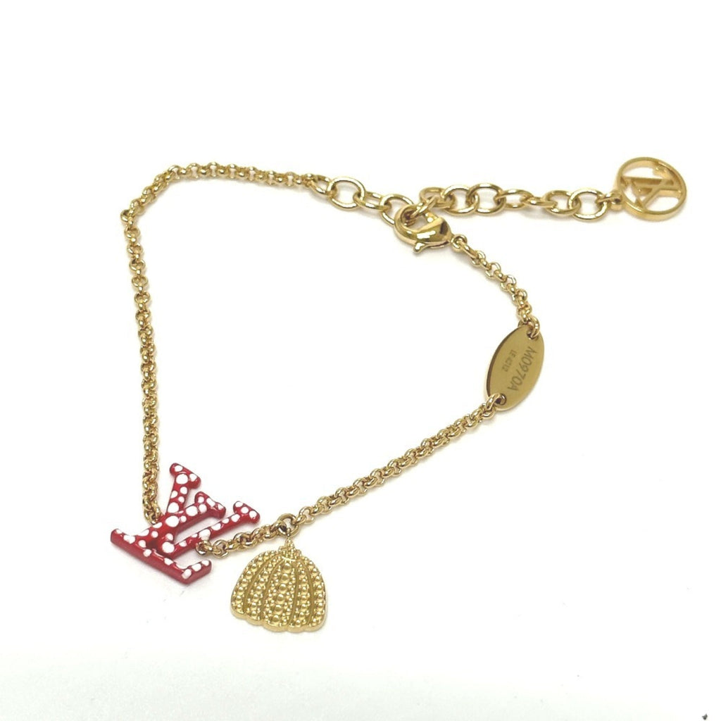Charm Bracelet Metal Gold and Red