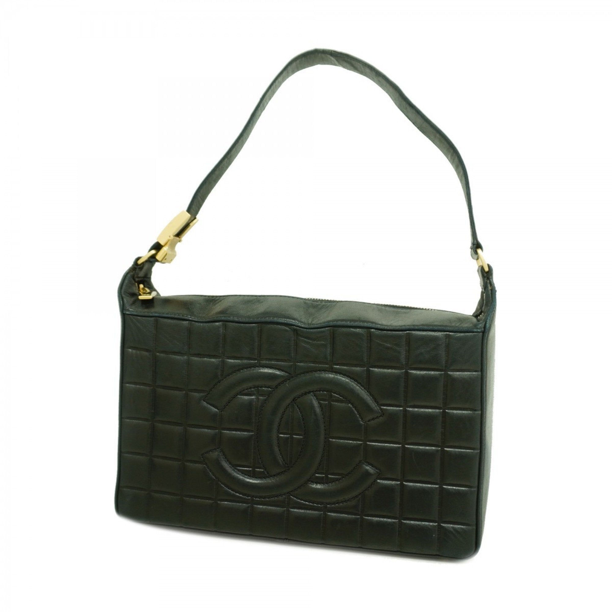 Chocolate Bar CC Shoulder Bag Quilted Leather Medium