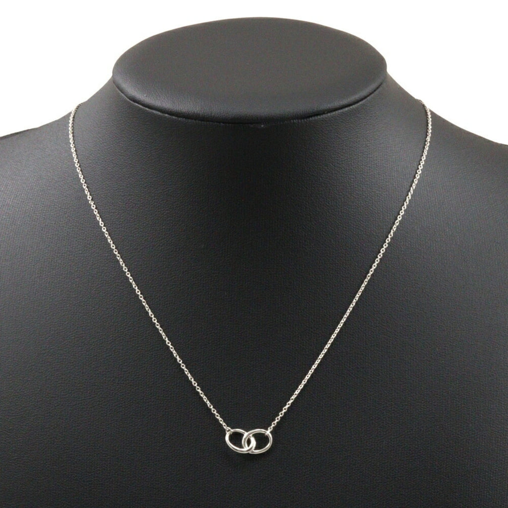 Double Loop Pendant Necklace Sterling Silver