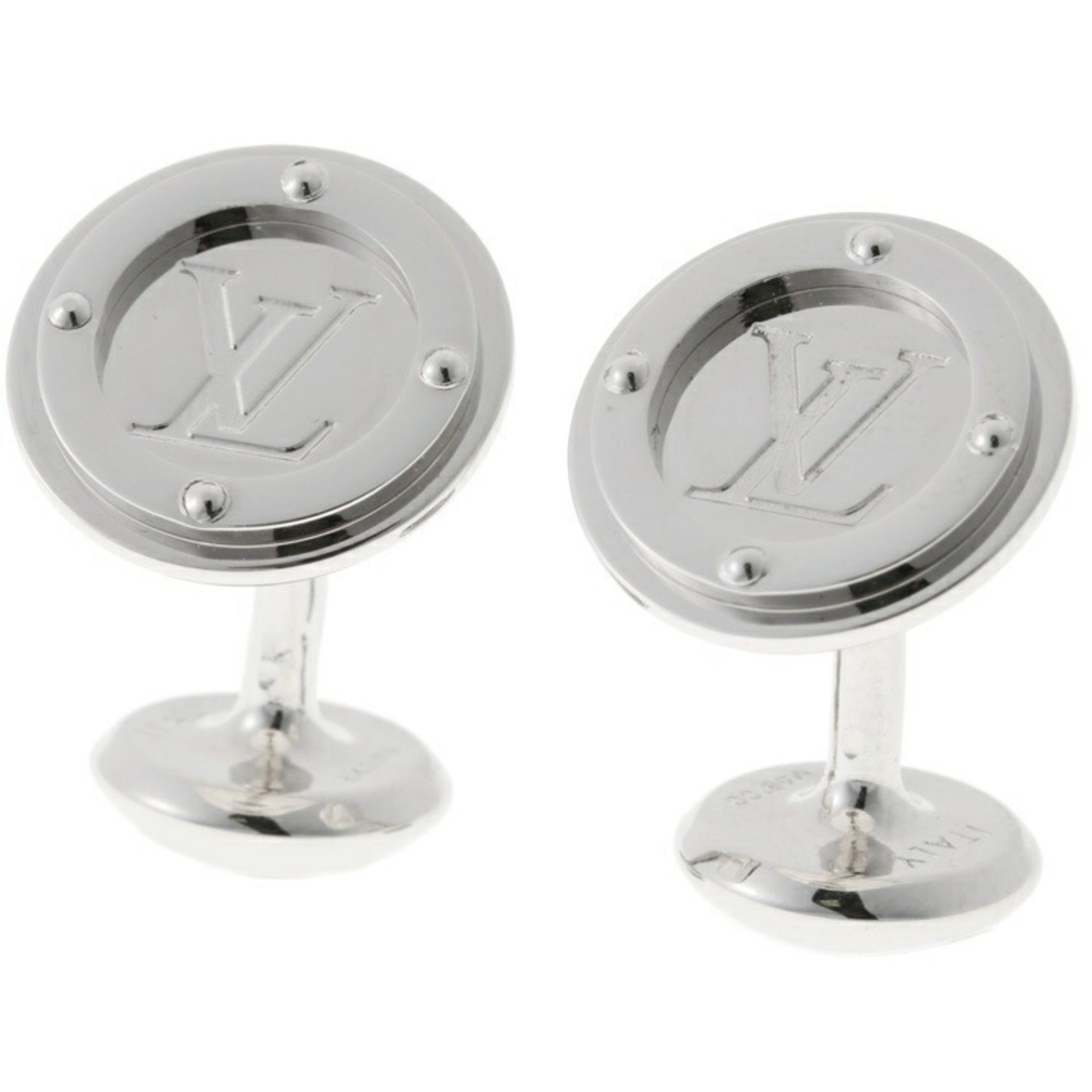 Circle Cufflinks Silver Metal Bracelet