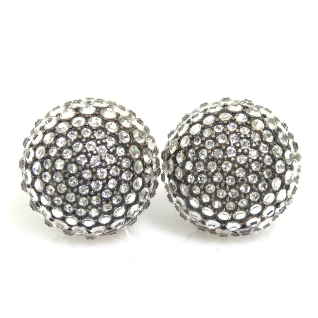 Tribal Earrings Metal and Rhinestone