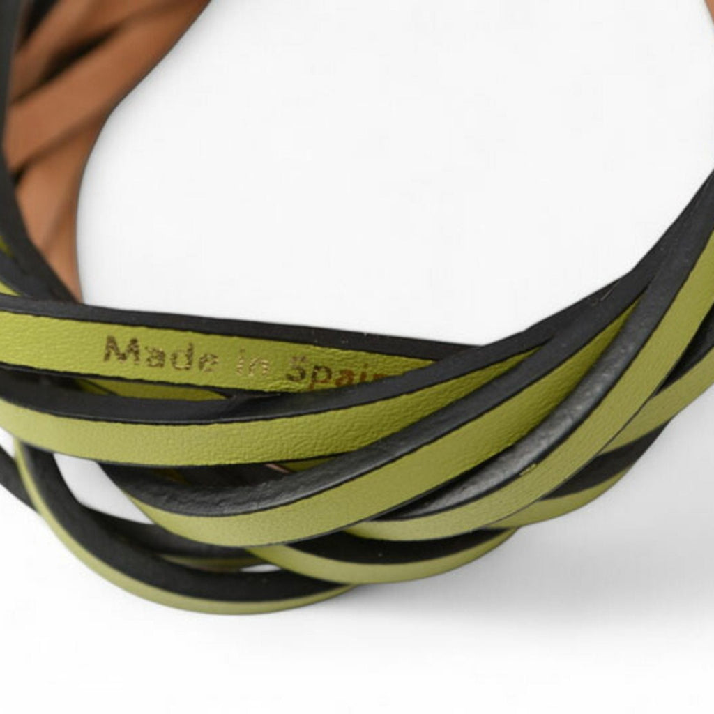 Braided Bracelet Leather Green