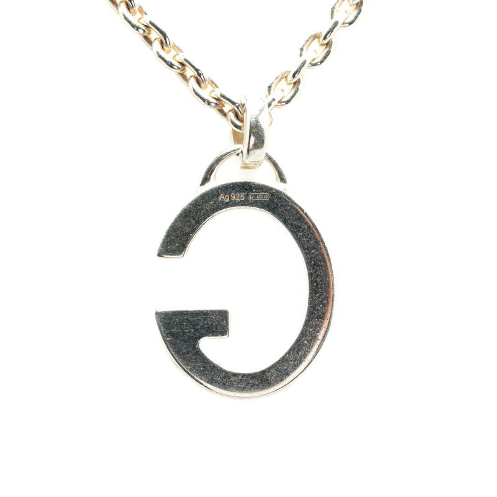 G Chain Pendant Necklace Sterling Silver