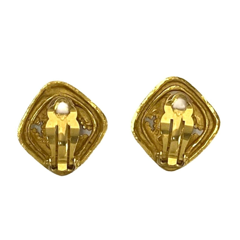 CC Logo Clip-On Earrings Metal Gold-Tone Metal