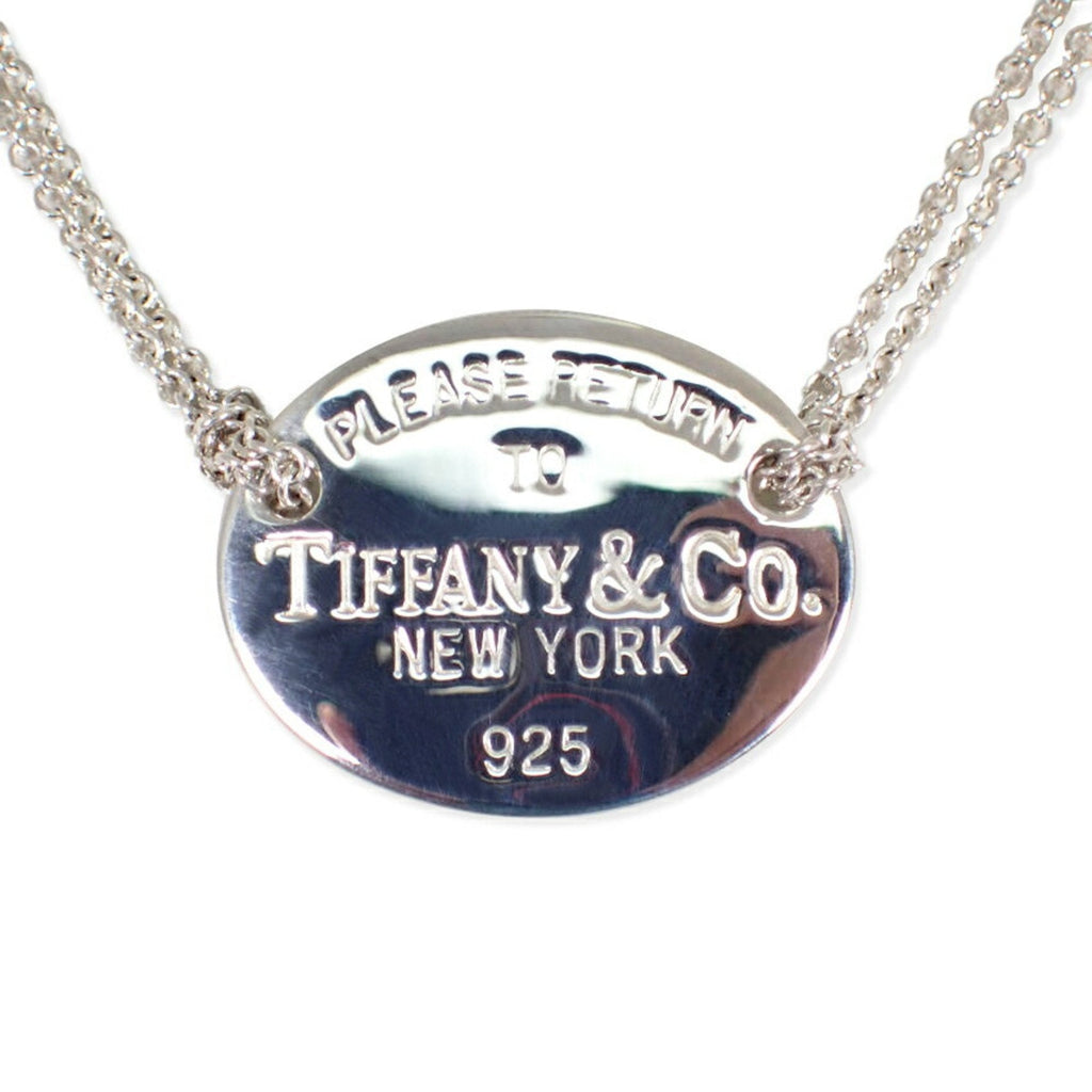 Return To Tiffany Chain Oval Pendant Necklace Sterling Silver