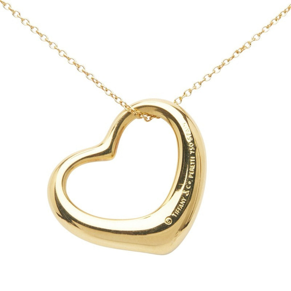 Open Heart Pendant Necklace 18K Yellow Gold 23mm