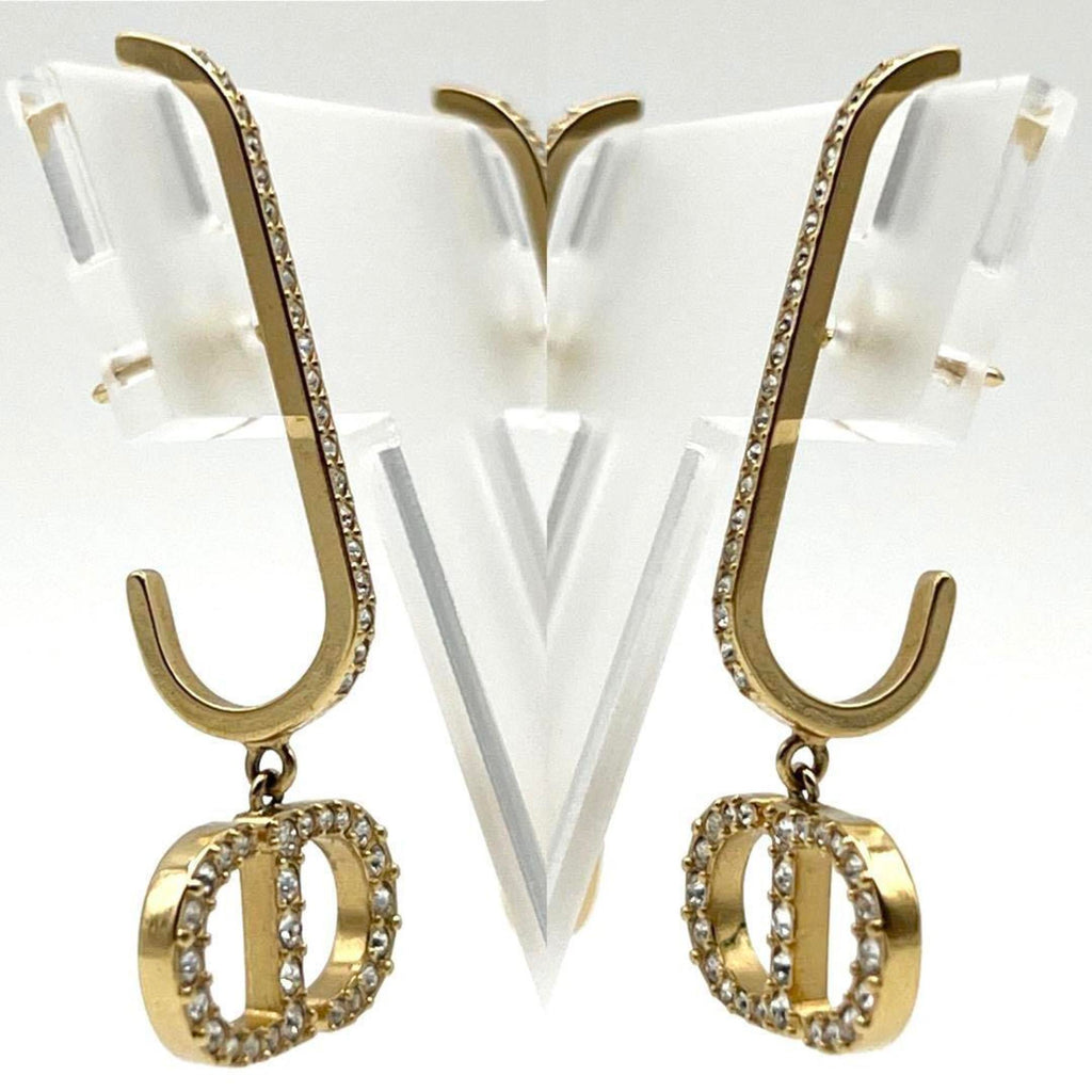 Earrings Metal and Rhinestone