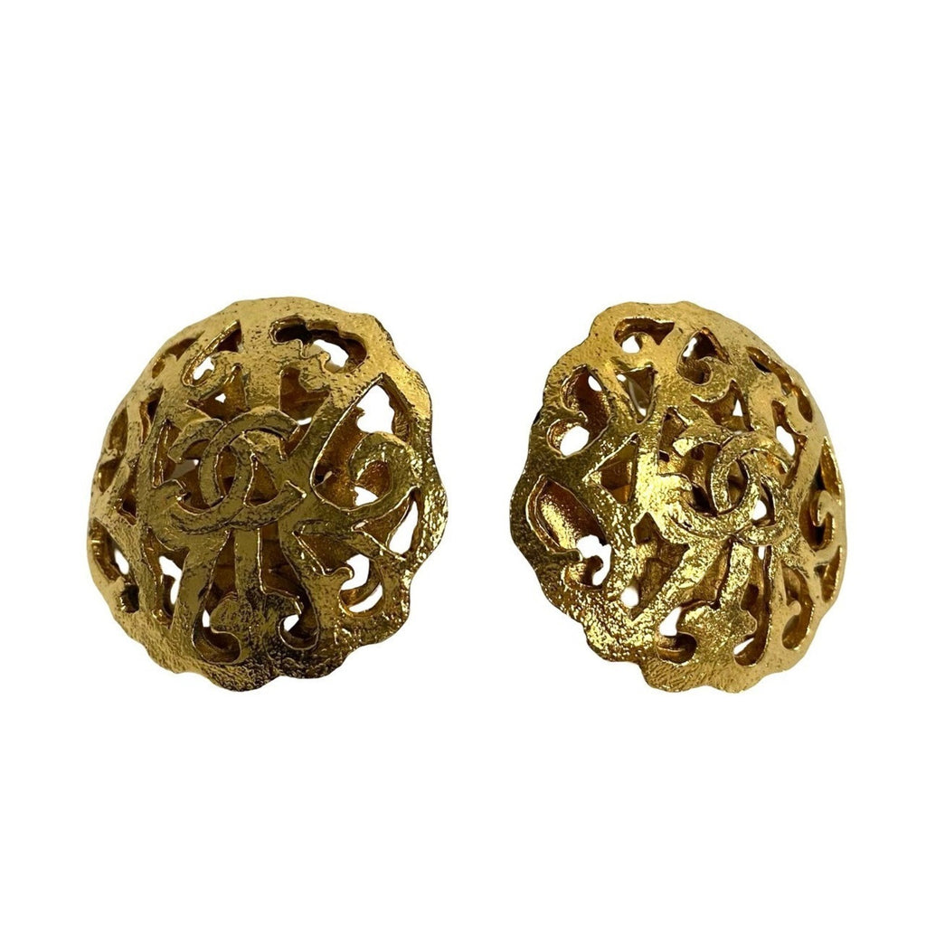 CC Logo Clip-On Earrings Metal Gold-Tone Metal
