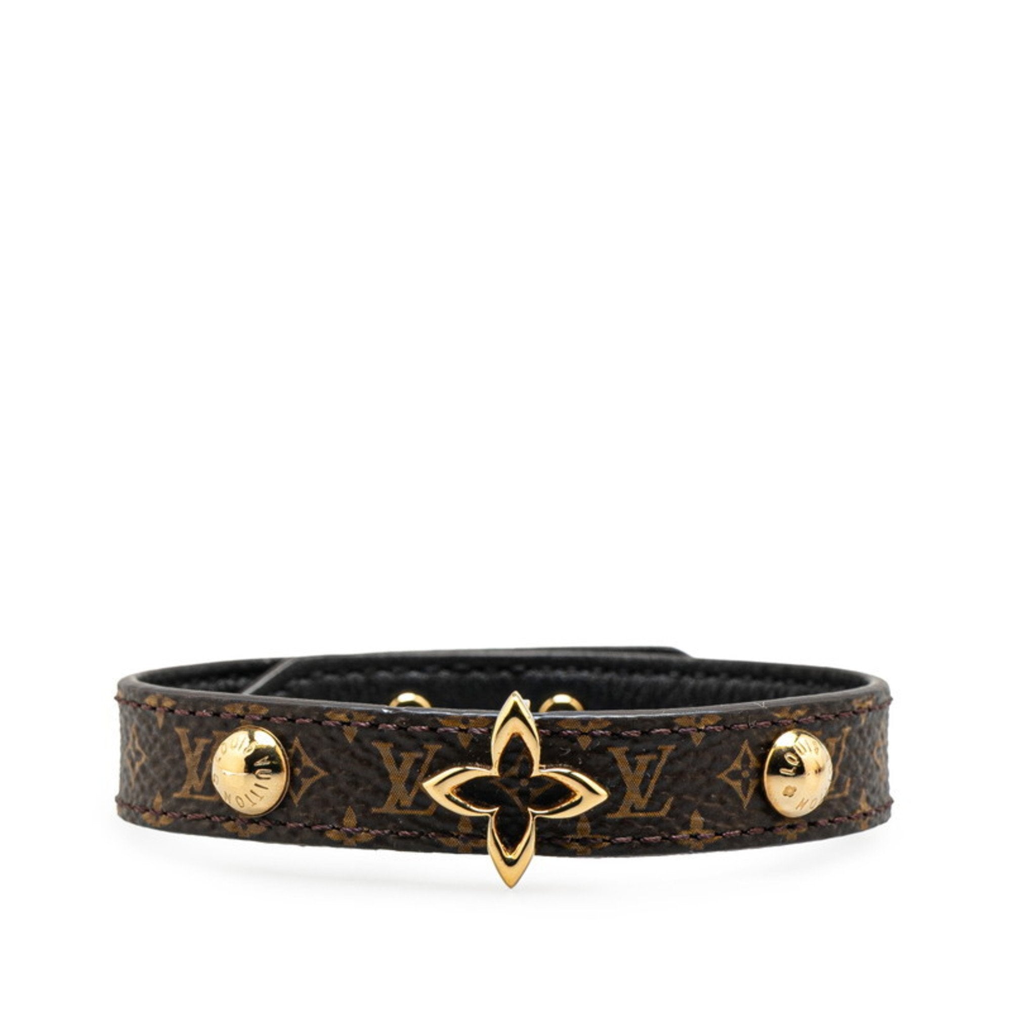 Monogram Bracelet Brown Leather
