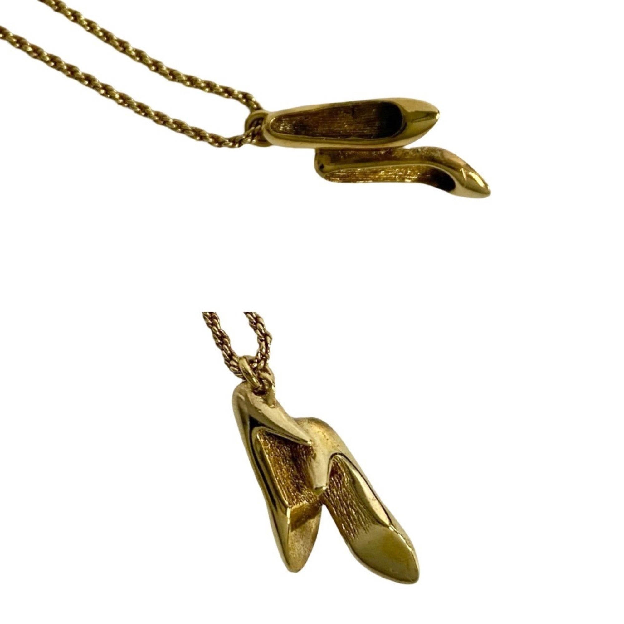 High Heel Motif Pendant Necklace Gold