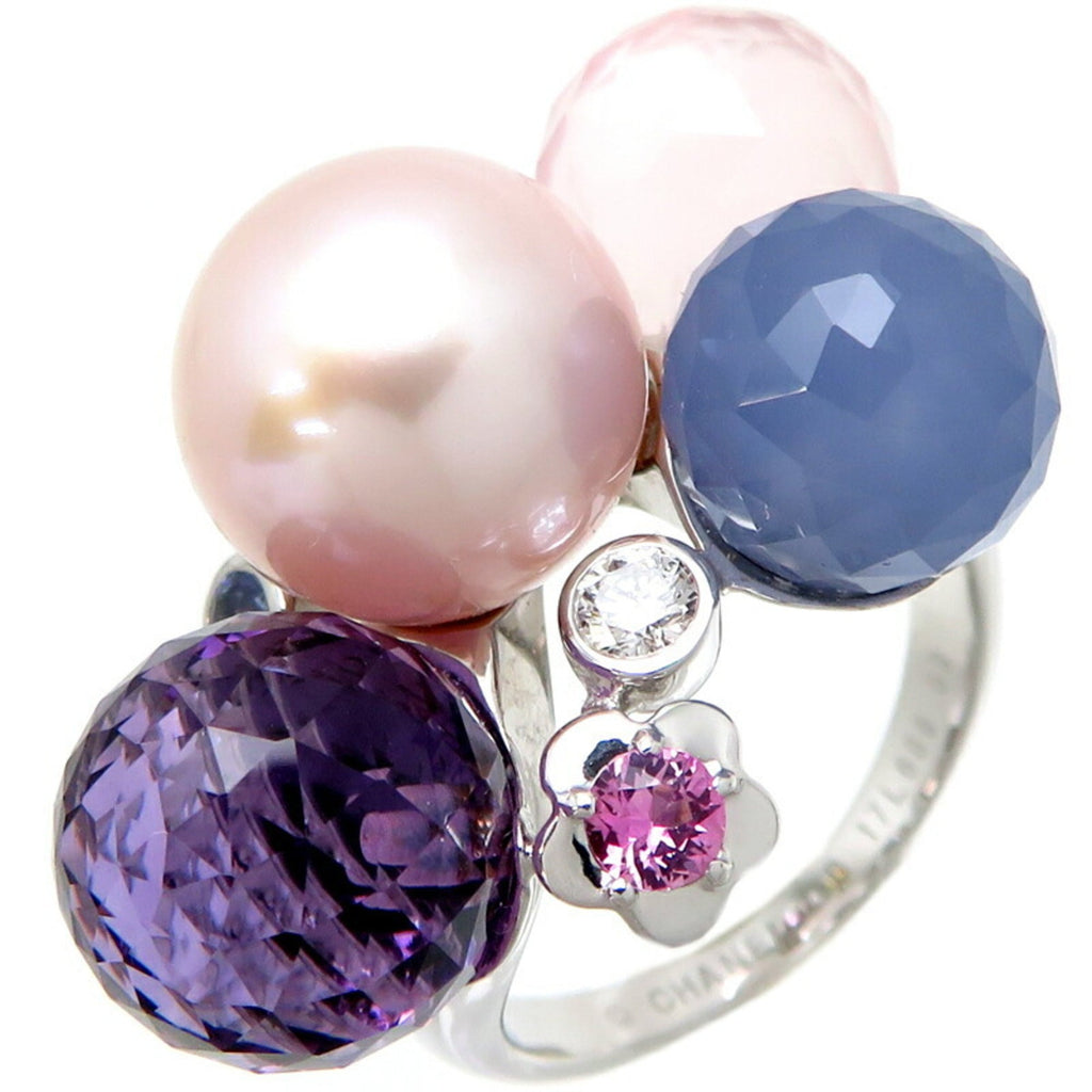 Mademoiselle Ring 18K White Gold with Pearl Quartz and Sapphire