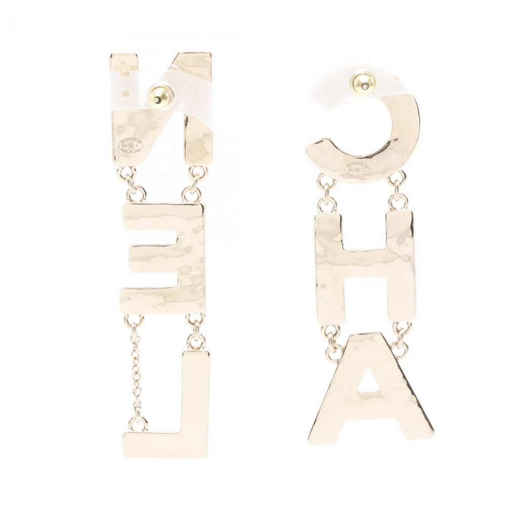 Earrings Logo Gold-Tone Metal